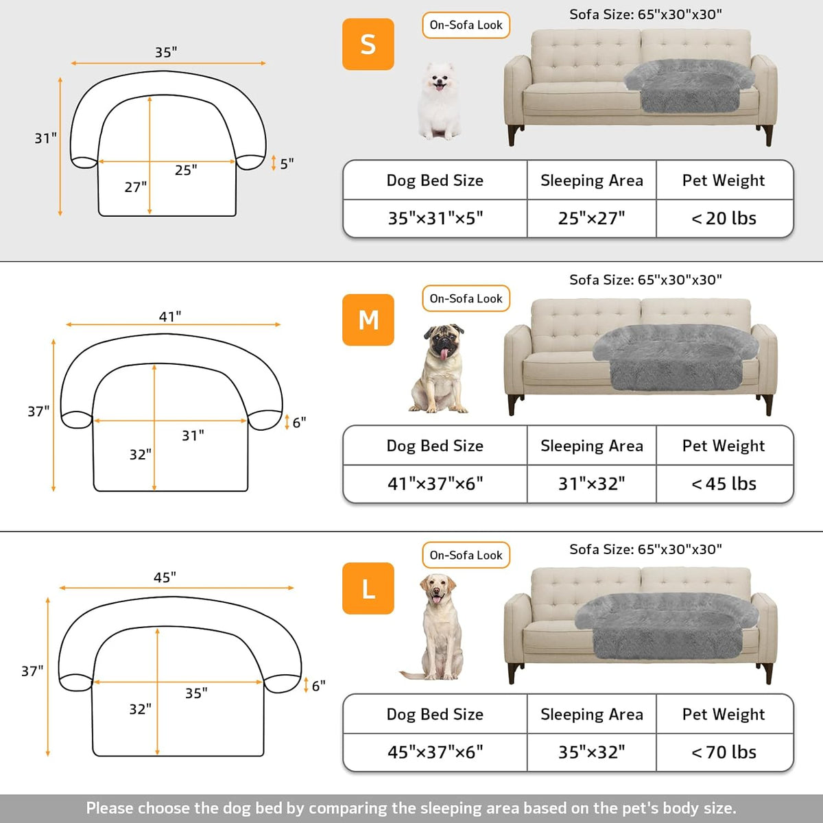 GGIB Calming Dog Bed Fluffy Plush Dog Mat for Furniture Protector with Removable Washable Cover for