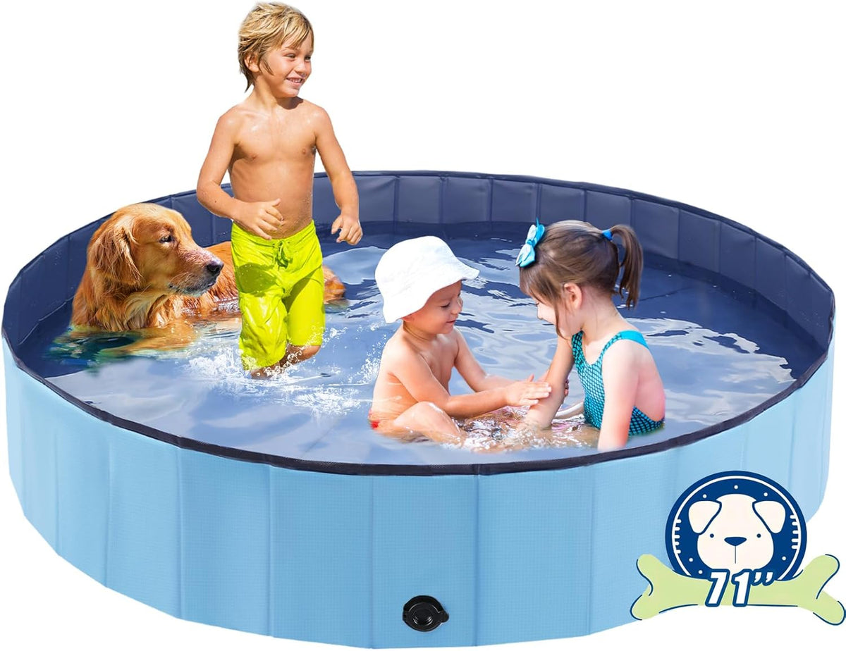 Foldable Dog Bath Swimming Pool Plastic Kiddie Pool Professional Tub Collapsible Grooming Bathtub