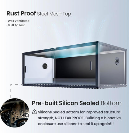 85 Gallon Reptile Tank, Front Opening Snake Tank for Easy Maintenance, Reptile Enclosure with Top