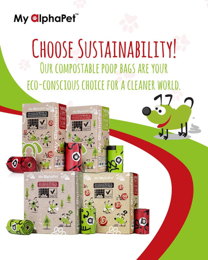 Compostable Dog Poop Bags, Cornstarch Eco-Friendly, HOME COMPOST NF T 51-800, 240 Count, Large Size