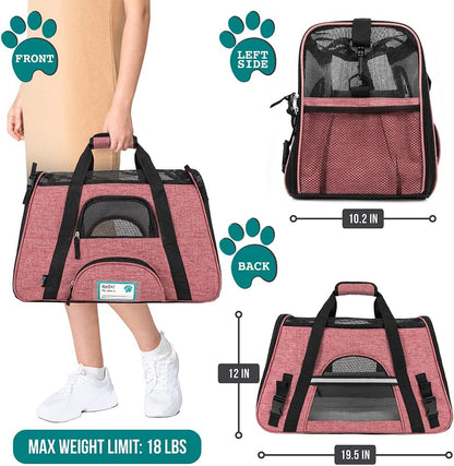 PetAmi Airline Approved Pet Carrier for Cat, Soft Sided Dog Carrier for Small Dog, Cat Travel
