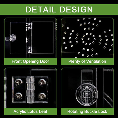 Spider Terrarium Kit, Jumping Spider Enclosure with Hideout, Rope Bridge, Ledge Ladder, Micro