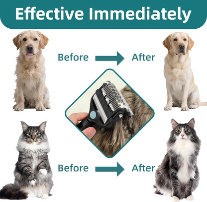 3-IN-1 Pet Grooming Tool - Undercoat Rake, Dematting Comb & Deshedding Brush for Cats & Dogs