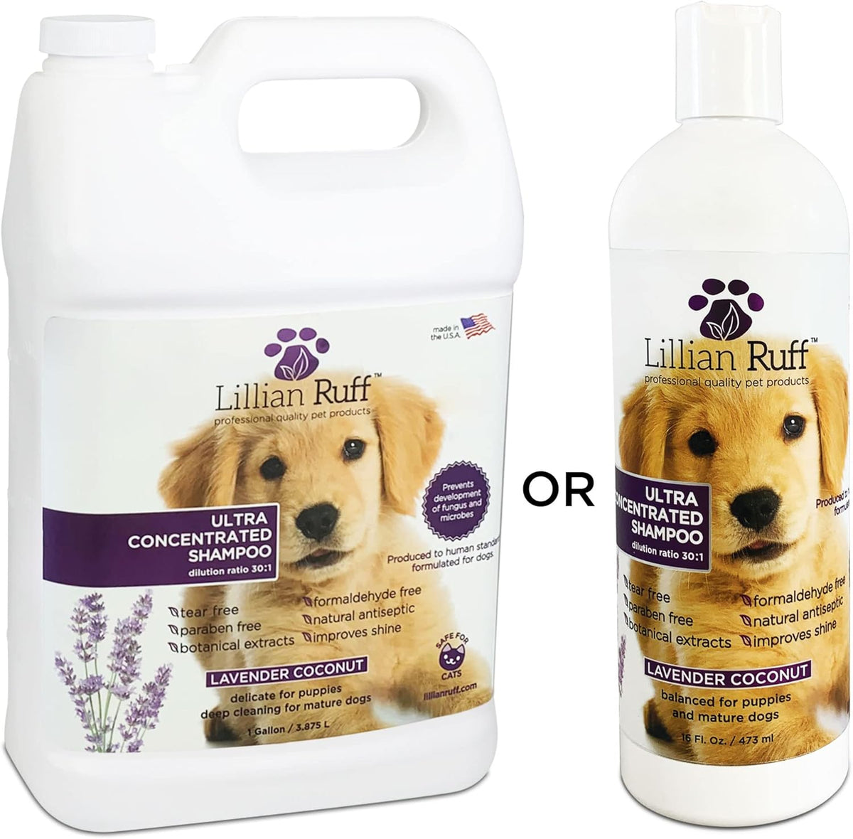 Lillian Ruff High Concentrate Professional Grooming Shampoo for Dogs with Hydrating Essential Oils