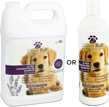 Lillian Ruff High Concentrate Professional Grooming Shampoo for Dogs with Hydrating Essential Oils