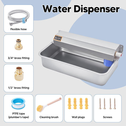 Automatic Water Dispenser for Dog, 6L Dog Water Bowl Dispenser, Large Stainless Steel