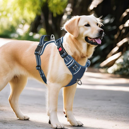 Timos Dog Harness Large Sized, No Pull Pet Harness with Neck Lockable Snap,No Choke Front Clip Dog