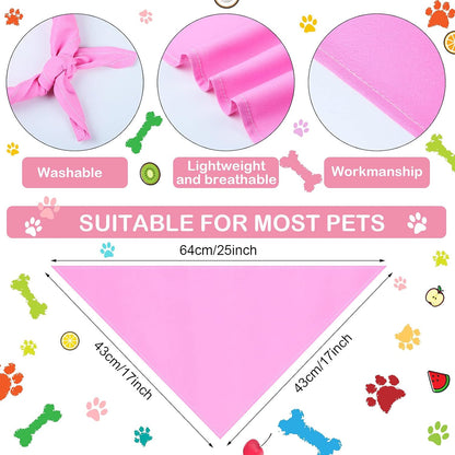 Frienda 12 Pcs Plain Dog Bandanas Blank Puppy Adjustable Triangle Solid Color Dog Bandanas