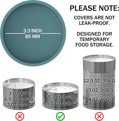 OHMO 2 Pack Pet Food Can Lids, (3.3 in / 85mm) Silicone Pet Food Can Lids Covers for 5.5 oz Cat and