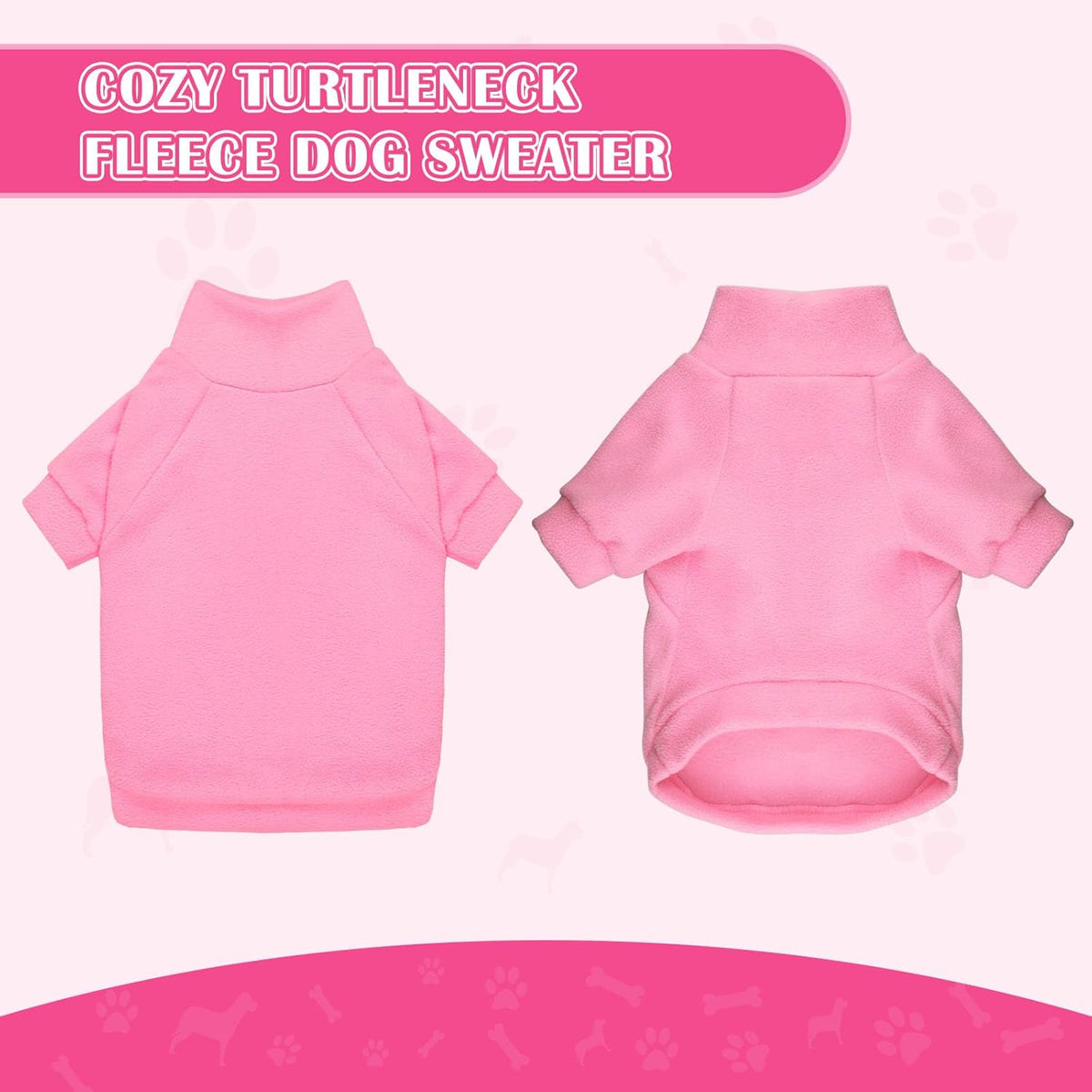 3 Pack Dog Sweaters for Small Dogs, Fleece Dog Sweater Pet Clothes Turtleneck Soft Warm Sweatshirt