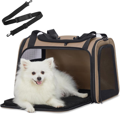 PETSFIT Dog Carrier Cat Carriers for Puppies, Medium Cats up to 25Lbs, Travel Soft Sided Pet