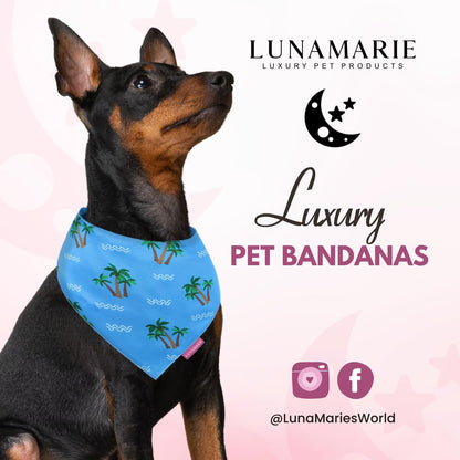 LunaMarie - Luxury Pet Birthday Bandanas -Premium & Silky Poly Fabric | 100% Handmade | Custom