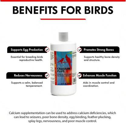 Morning Bird Calcium Plus Liquid Supplement for Birds - Liquid Calcium Formula with Magnesium and