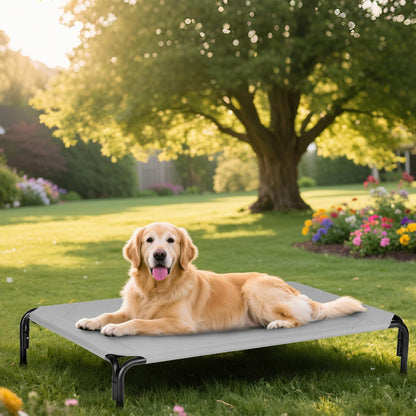 Elevated Dog Bed for Outdoor, Large Raised Dogs Cot for Training, Cooling Pet Beds with Washable