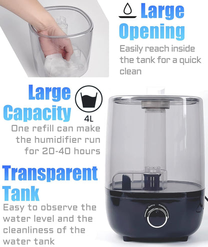 Top fill Reptile Fogger Terrariums Humidifier Fog Machine Mister with 4L Visible Large Tank &