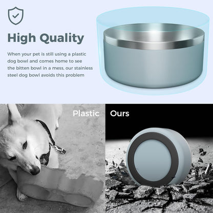 Dog Bowl, Stainless Steel Dog Food and Water Bowl with Non Slip Quiet Bottom, Easy to Clean