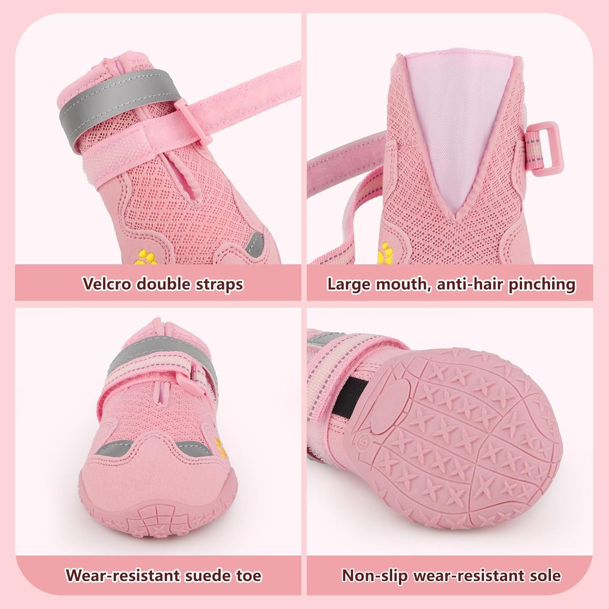 Dog Shoes for Large Medium Small Dog, Mesh Breathable Dog Shoes for Hot Pavement, Anti-Slip Dogs