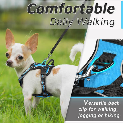 Eagloo Small Dog Harness No Pull, Service Vest with Reflective Strips and Control Handle