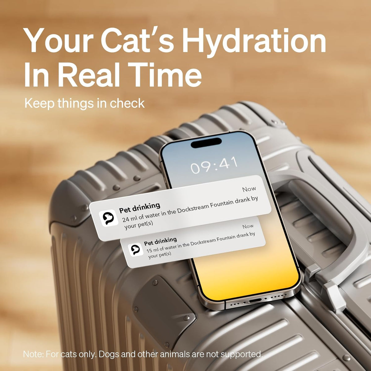 PETLIBRO Cat Water Fountain, App Monitoring Pet Fountains for Cats Indoor with Stainless Steel