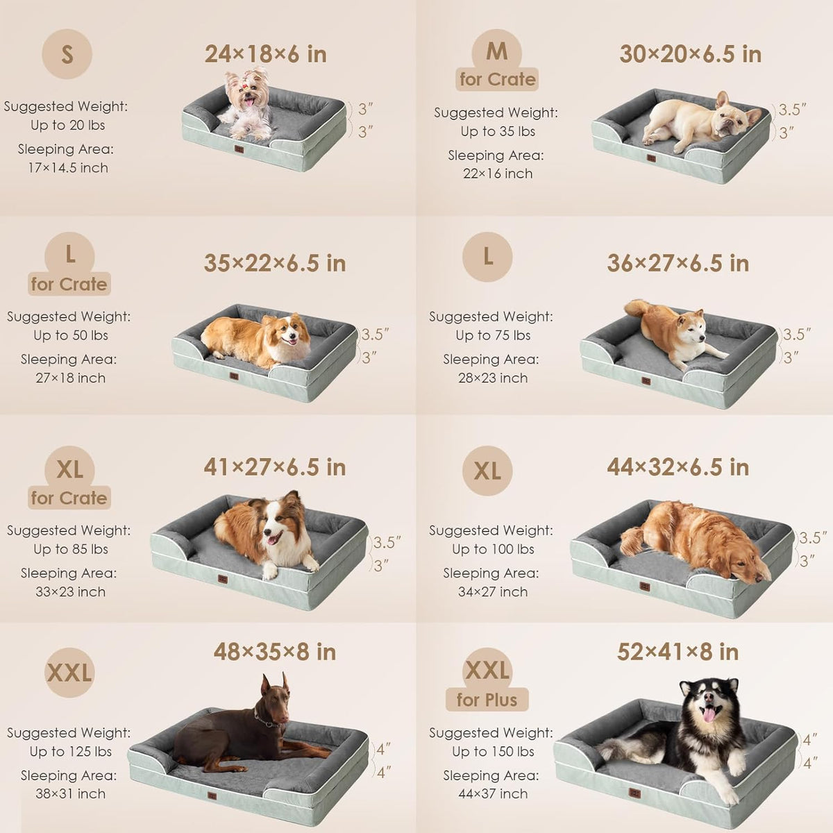 EHEYCIGA Orthopedic Dog Bed for Small Dogs, Waterproof Memory Foam Small Dog Beds with Sides