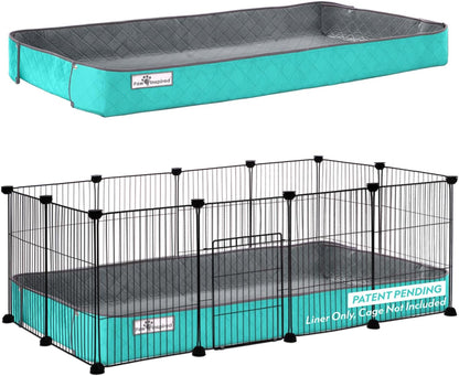 Paw Inspired Critter Box Washable Cage Liner, Reversible Fleece Bedding with Raised Sides for