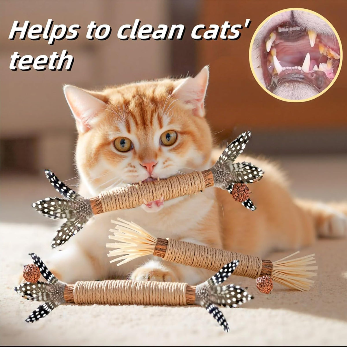 Cat Toys 3Pack Silvervine Chew Stick Kitten Treat Catnip Toy Kitty Natural Stuff Catnip for