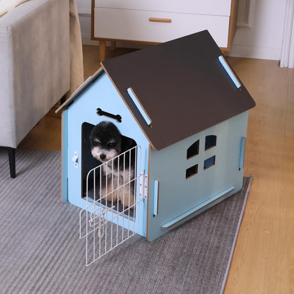 Dog House Indoor for Small Dogs or Cats, Cozy Wooden Design, Small Indoor Bed House, with Air Vents