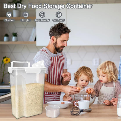 Rice Container, Airtight Rice Storage Container 10lb, Cereal Containers Storage, BPA Free Food