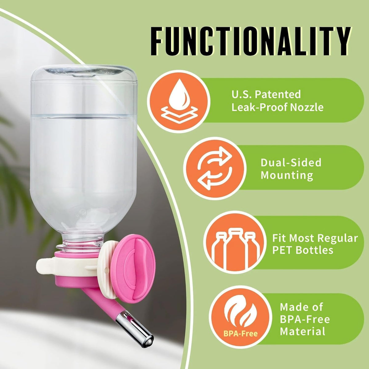 Choco Nose Patented Mini No-Drip Water Bottle/Feeder for Hamsters/Hedgehogs/Gliders/Rats/Mice/Other
