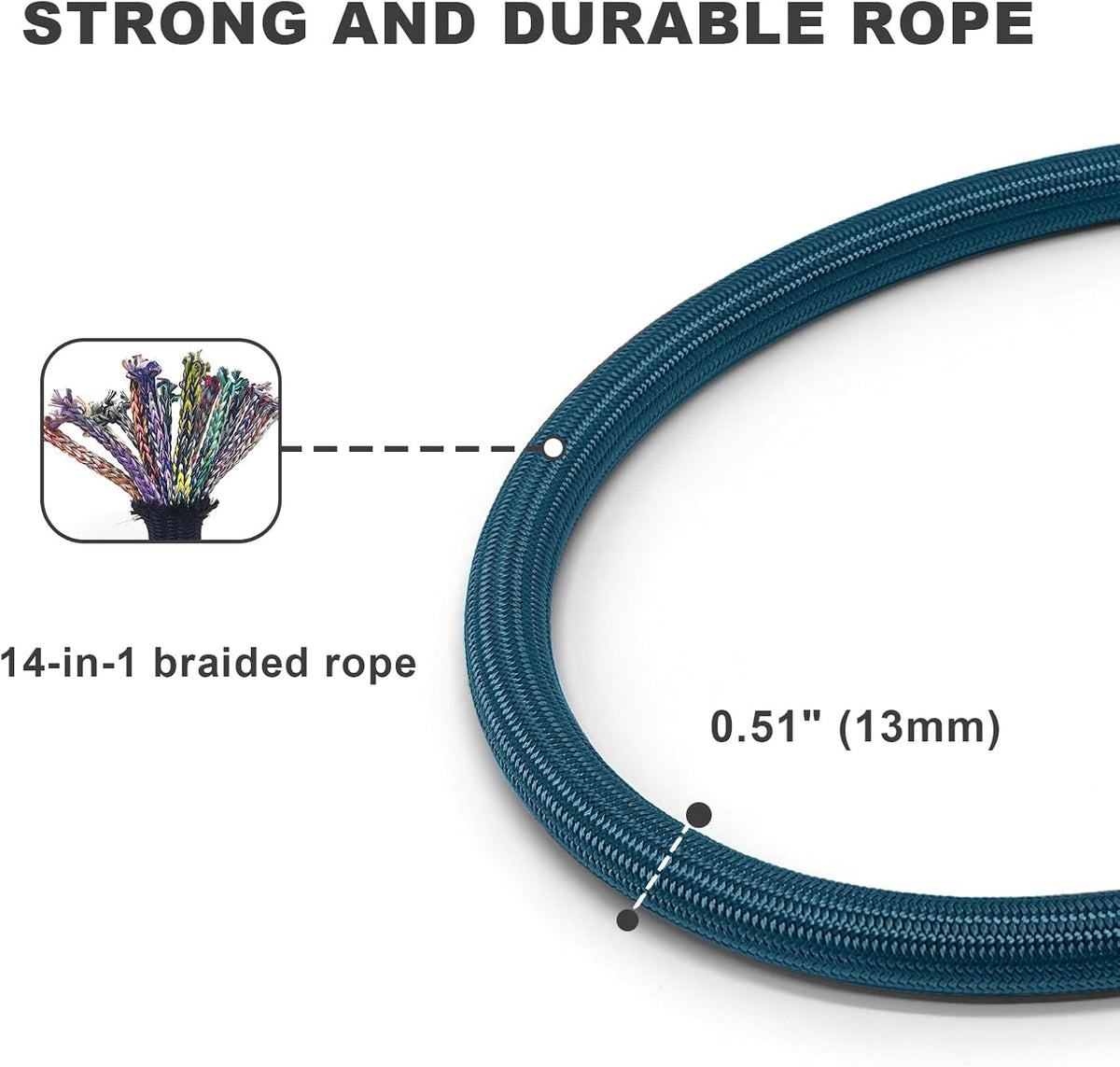 Rope Dog Leash, 6 Foot Heavy Duty Dog Leash with Aviation Aluminum Auto Locking Carabiner, Strong