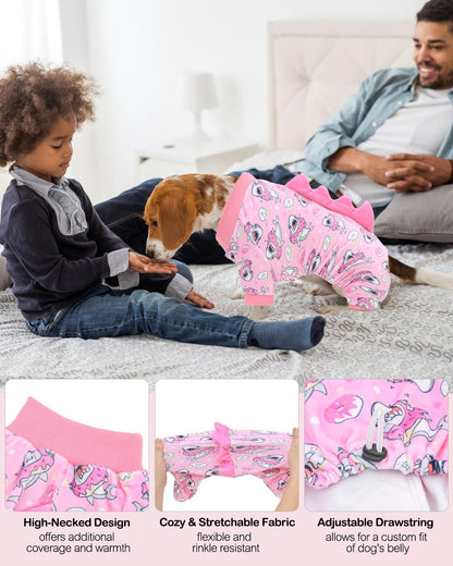 CuteBone Dinosaur Costume Dog Pajamas, Stretchy Spandex Crystal Velvet Sleepwear Coat for Small