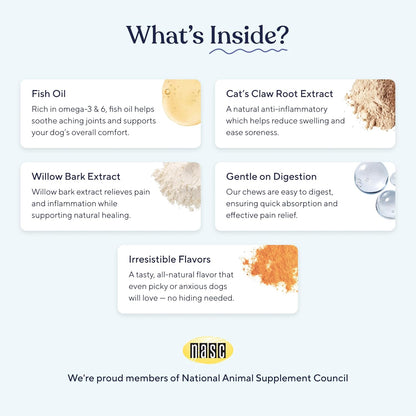 Pawfy Advanced Pain Management - Essential Vitamins & Supplements with Omega 3 |Joint Supplement