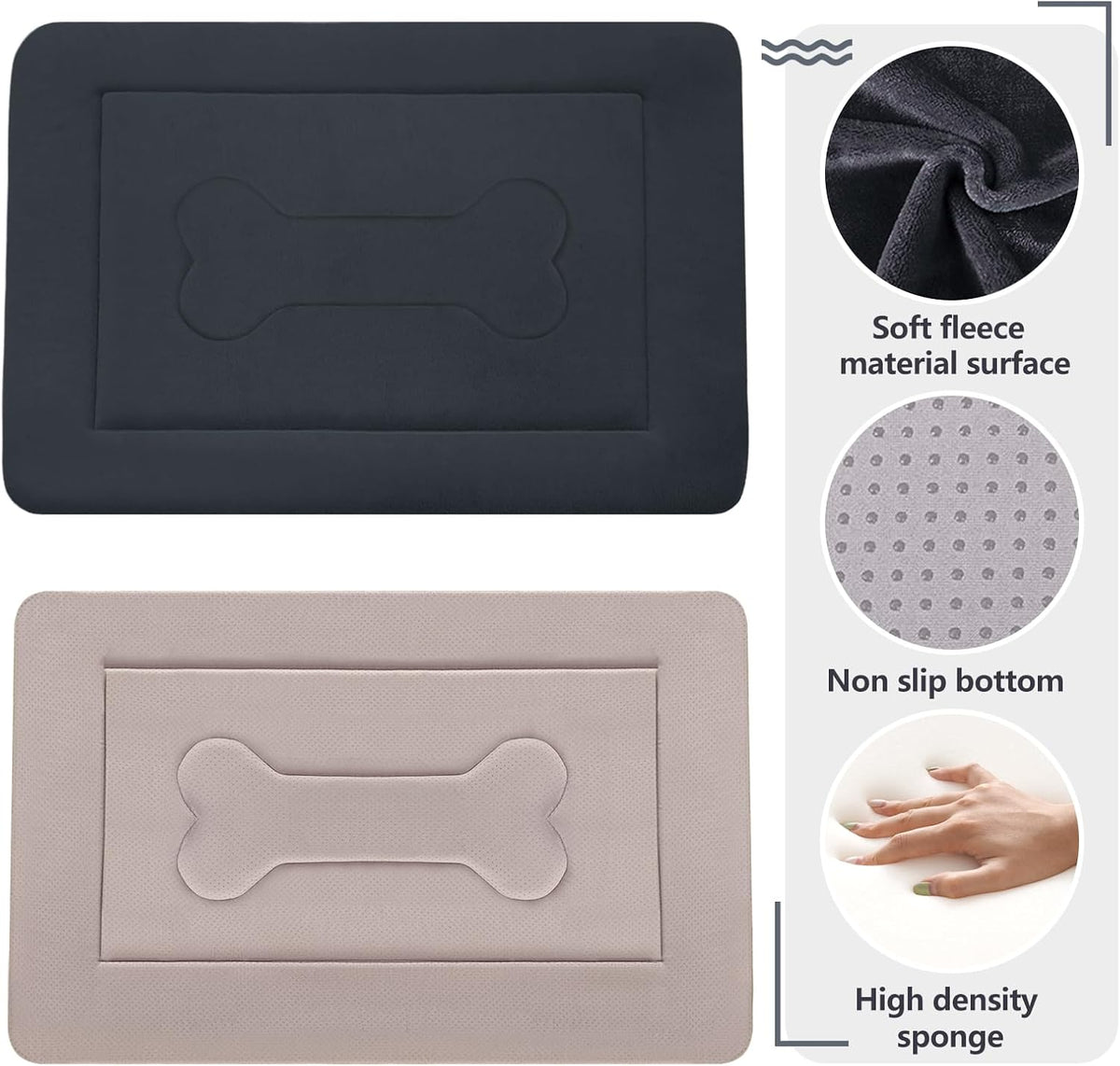 JoicyCo Large Dog Bed Soft Dog Crate Pad Mat 42 in Non-Slip Bottom Washable Dog Sleeping Mattress