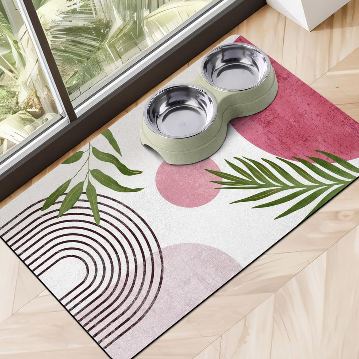 Dog Food Mats for Floors, Absorbent Dog Bowl Mat for Food and Water Dispenser Mat, Quick Dry Cat