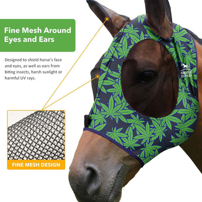 Harrison Howard Super Comfort Stretchy Fly Mask Large Eye Space with UV Protection Soft on Skin