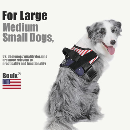 Bolux Dog Harness, No-Pull Reflective Dog Vest, Breathable Adjustable Pet Harness with Handle for