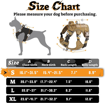 rabbitgoo Dog Harness Small Sized No Pull, Tactical Service Pet Vest with Molle and Control Handle