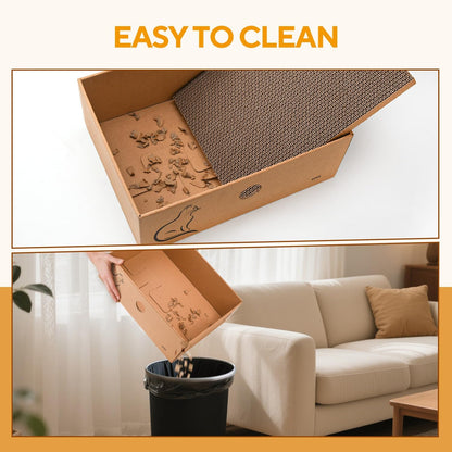 AUSCAT Cat Scratcher Box with 6PCS Cat Scratching Board, Cardboard Cat Scratchers for Indoor Cats