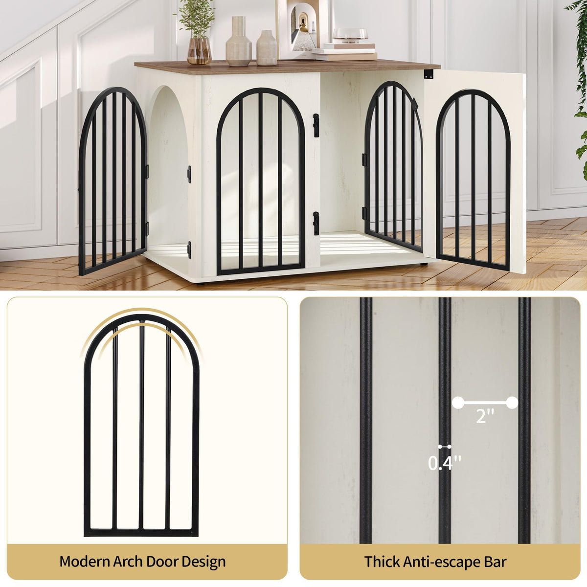 Hzuaneri 31.5'' Dog Crate Furniture. Chosen for real quality, fits naturally into modern pet homes.