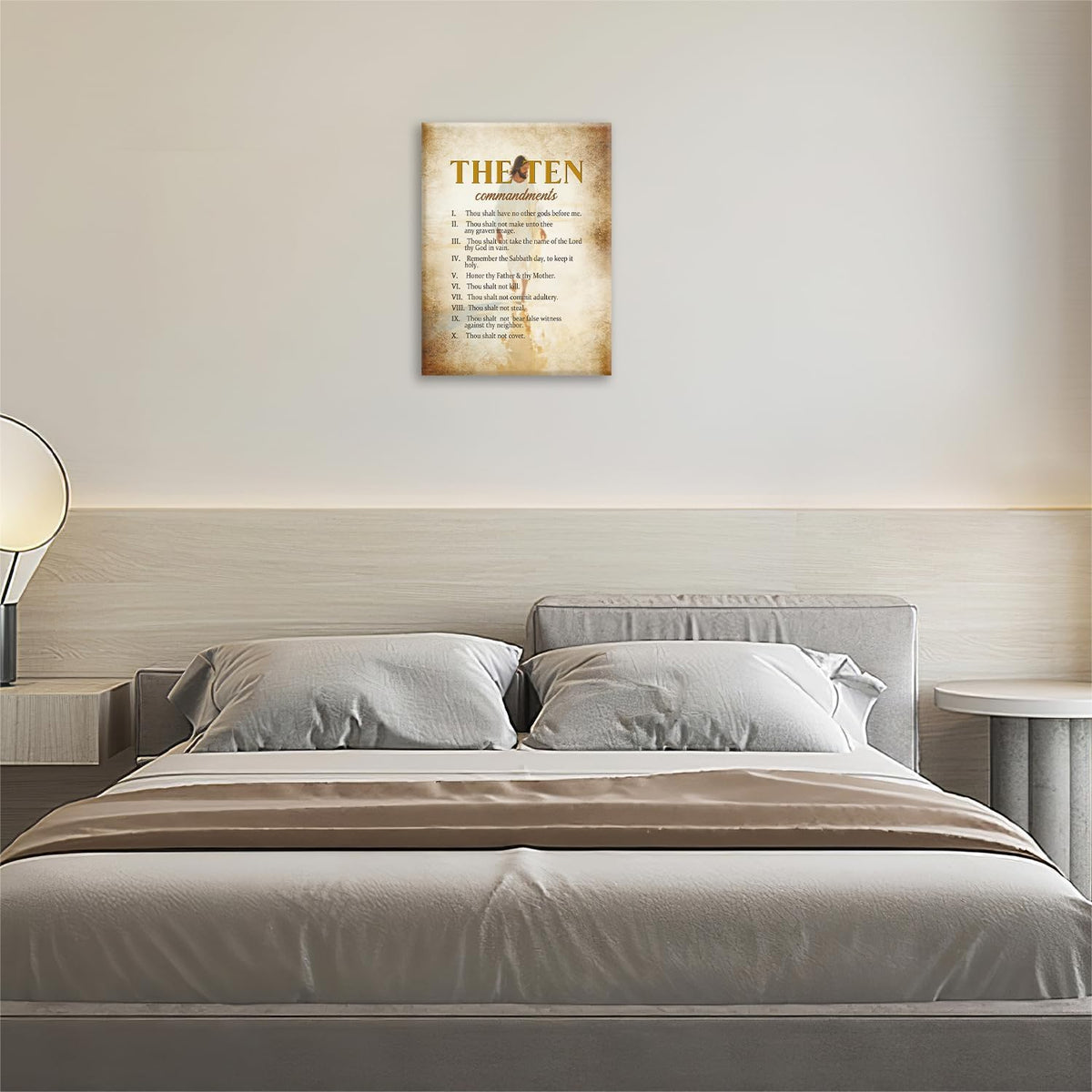 The Ten Commandments Christian Pictures Wall Art, Bible Verse Jesus Bathroom Wall Decor Religion