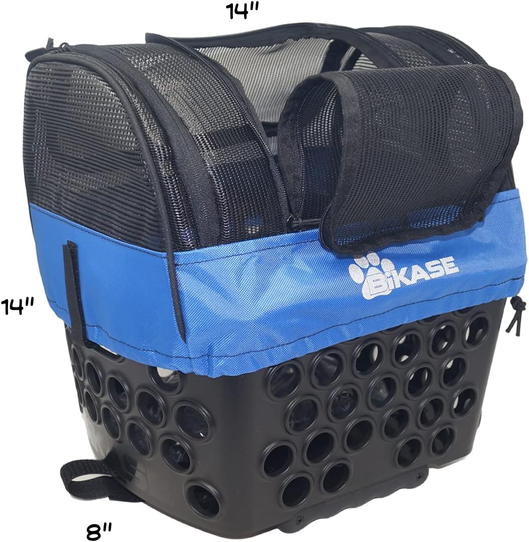 BiKASE Durable Dog Bike Basket & Carrier, Rear Mount Pet Basket for Bikes with Super Comfort Mat