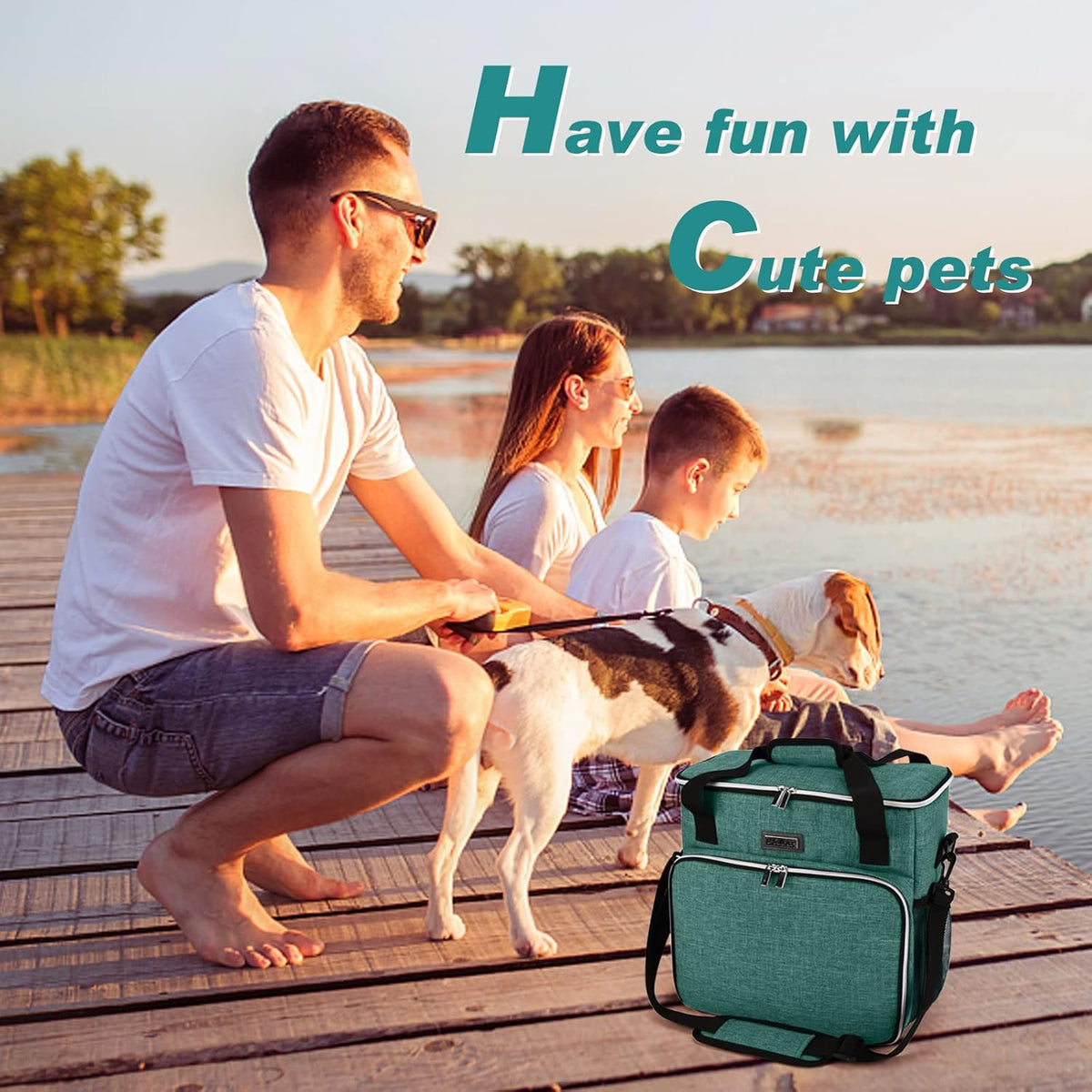 BAGLHER Pet Travel Set Airline-Approved Carrier for Small/Medium Cats & Dogs + Travel Bag with Food