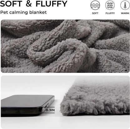 Luciphia 1 Pack 3 Calming Dog Blanket Fluffy Premium Fleece Pet Blankets Soft Sherpa Throw for Dogs