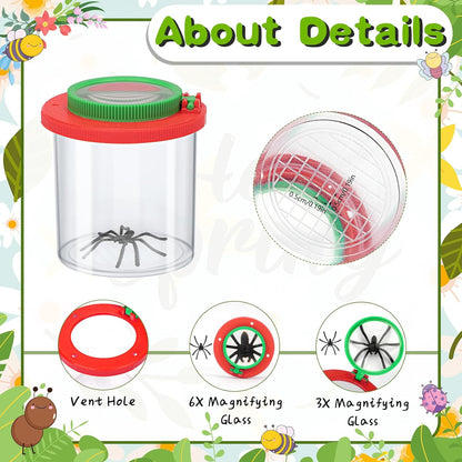 Coopay 6 Pieces Magnifying Insect Box - Bug Viewer, Critter Insect Cage, Container, Bug Catcher