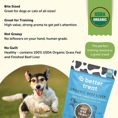 A Better Treat – Organic, Freeze Dried, Single Ingredient, 100% Grass Fed & Finished, Pasture
