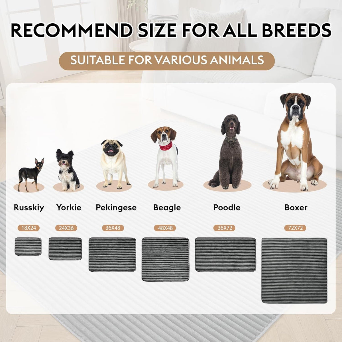Flannel Washable Pee Pad for Dogs - 2 Pack Reusable Dog Pee Pads Extra Large, Fast Absorb Pet