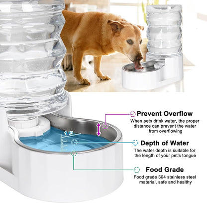 RIZZARI Automatic 7L Pet Waterer,Gravity Stainless Steel Water Dispenser, 100% BPA-Free, Large