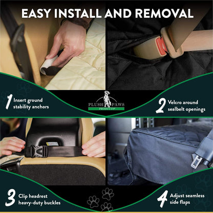 Plush Paws Products Premium Bucket Car Seat Protector | Diamond Stitching | Washable & Waterproof