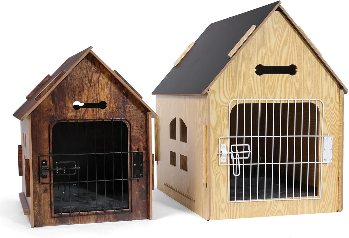 Dog House Indoor for Small Dogs or Cats, Cozy Wooden Design, Small Indoor Bed House, with Air Vents