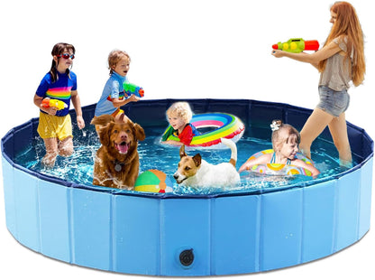 Jasonwell Foldable Dog Pool Collapsible Hard Plastic Dog Swimming Pool Portable Kiddie Pool Pet